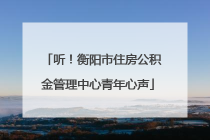 听！衡阳市住房公积金管理中心青年心声